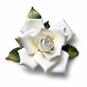 Vintage Dea Capodimonte Porcelain White Rose Wall Decor | Handcrafted Italian Fl